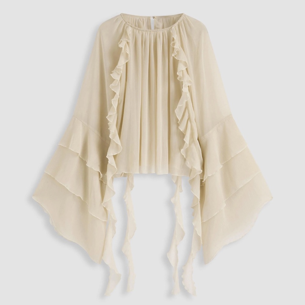 Cider Cream Ruffle Blouse